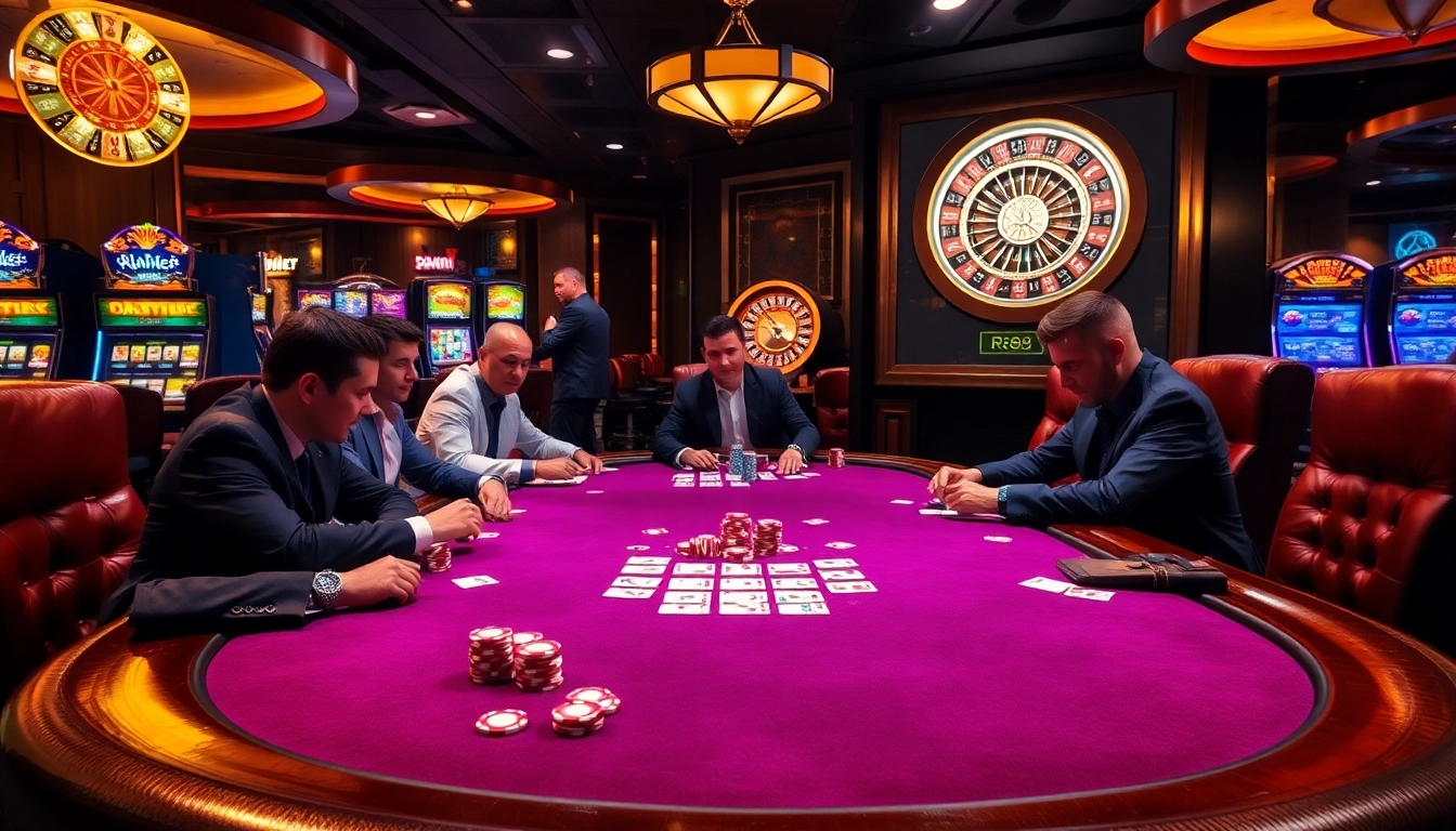 Players strategize and engage in a high-stakes poker game at RR88 casino.