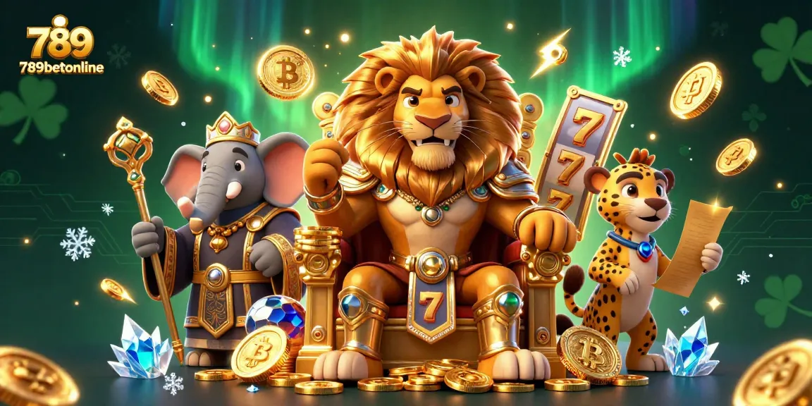 Experience thrilling game wins at 789betonline with vibrant lion king and crypto elements.