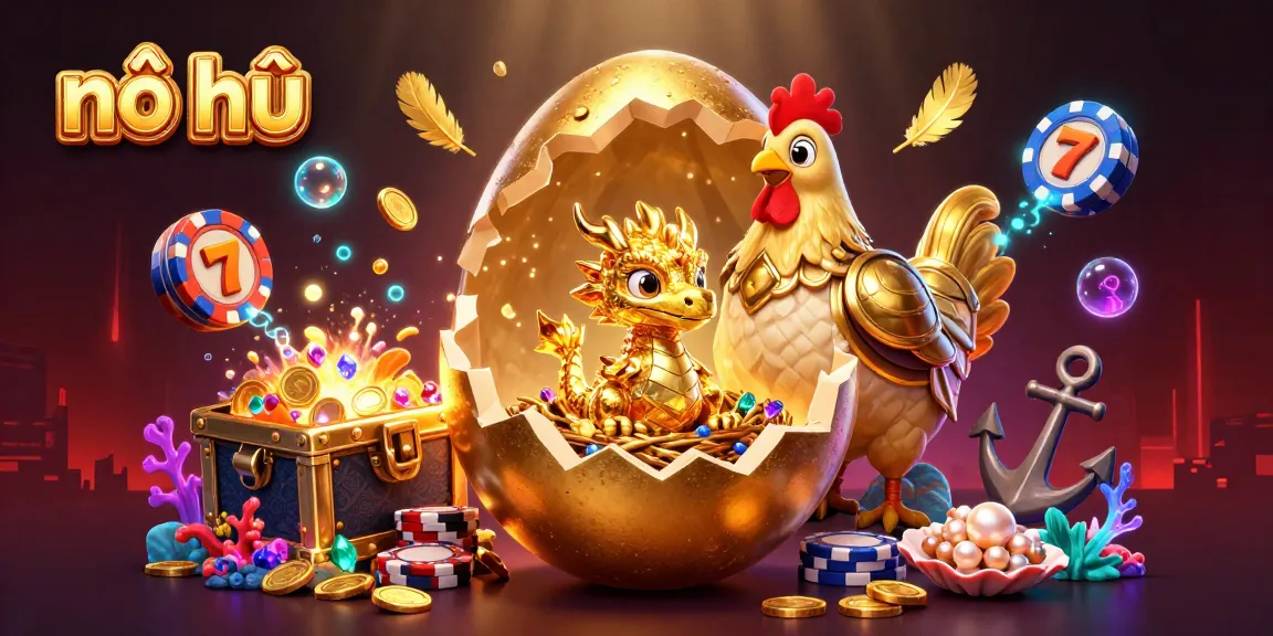 Experience the excitement of nổ hũ with vibrant slots and gold treasures in a captivating 3D scene.