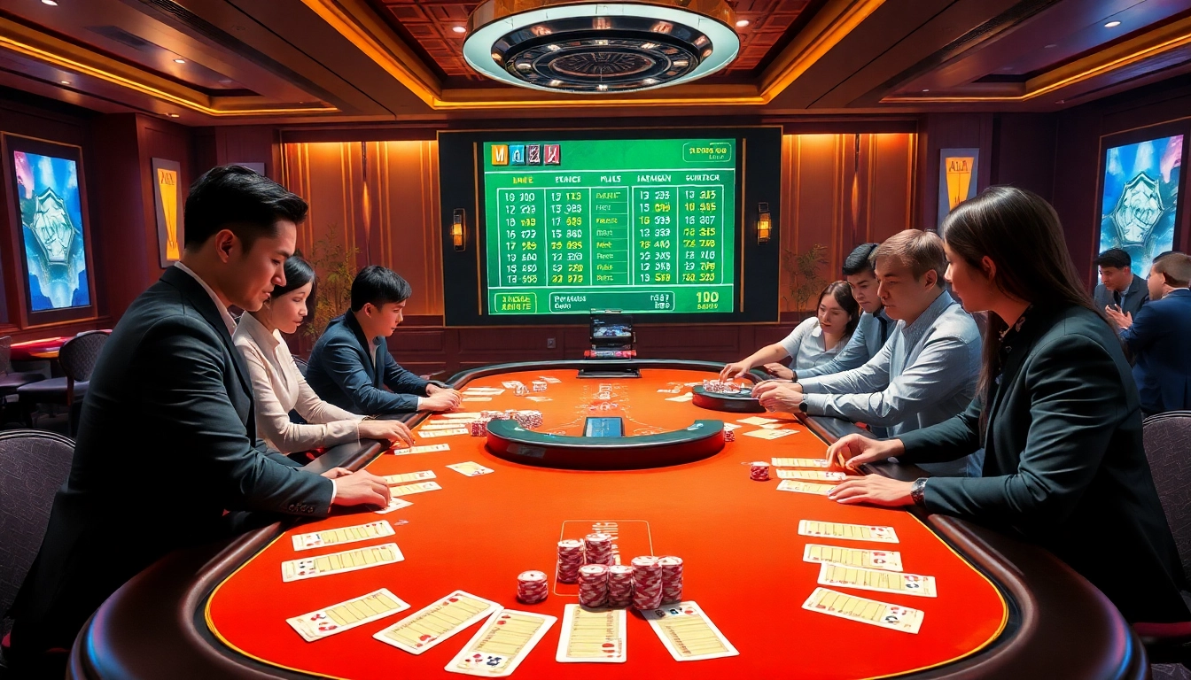 Tài xỉu MD5 game table showcasing players betting and enjoying a thrilling gambling experience.