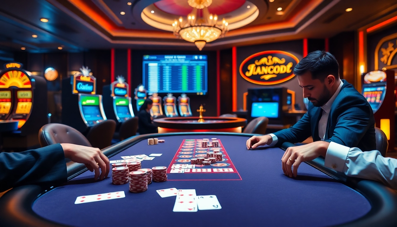 Engaging poker game scene at https://hb88.clinic/, showcasing excitement and colorful chips.