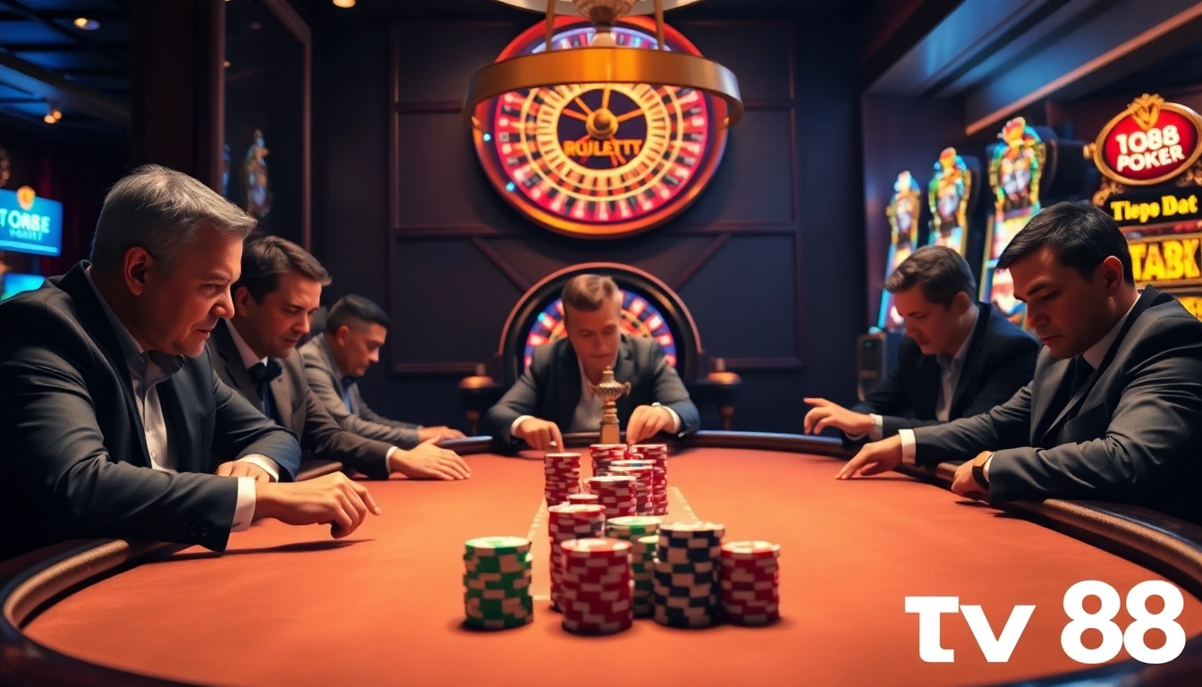 Engage in thrilling casino excitement at https://tv88.network/ with vibrant poker and roulette gameplay.