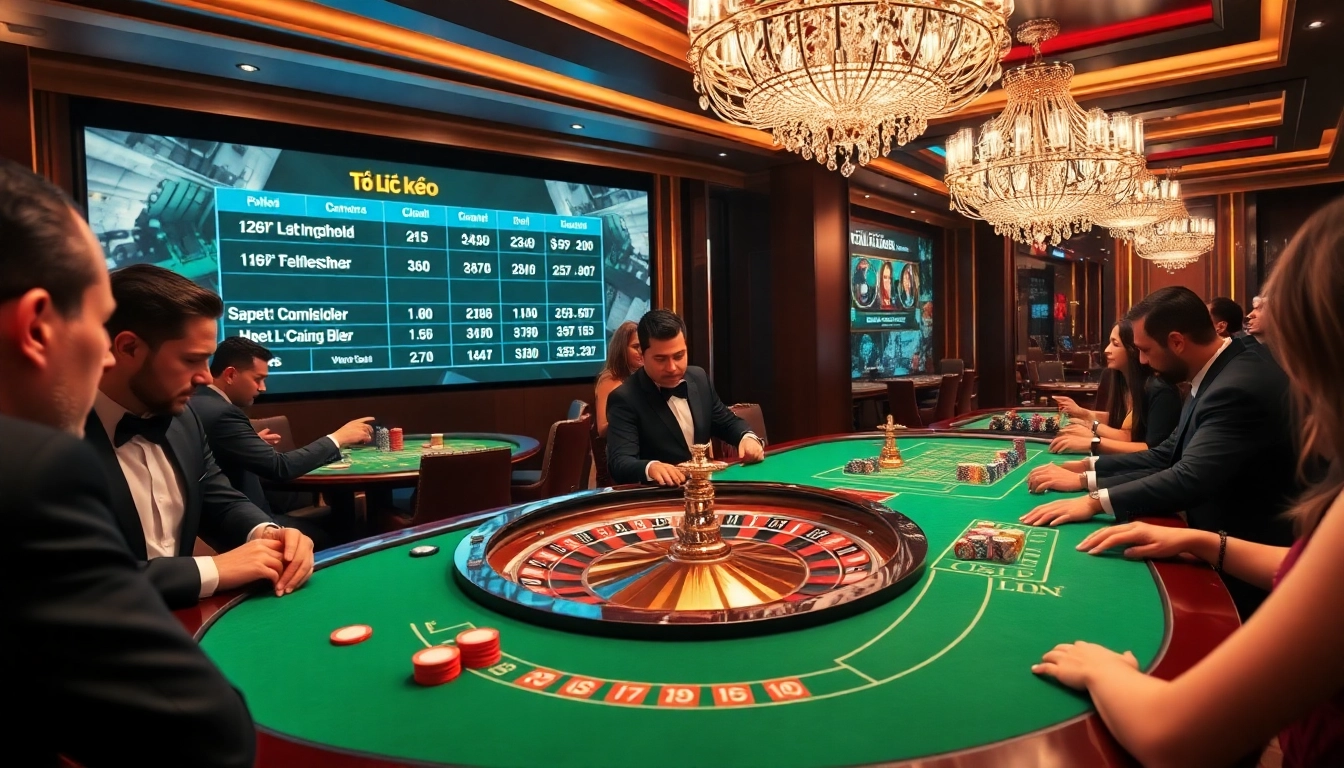 Experience thrilling gaming opportunities with tỷ lệ kèo updates at a vibrant casino setting.