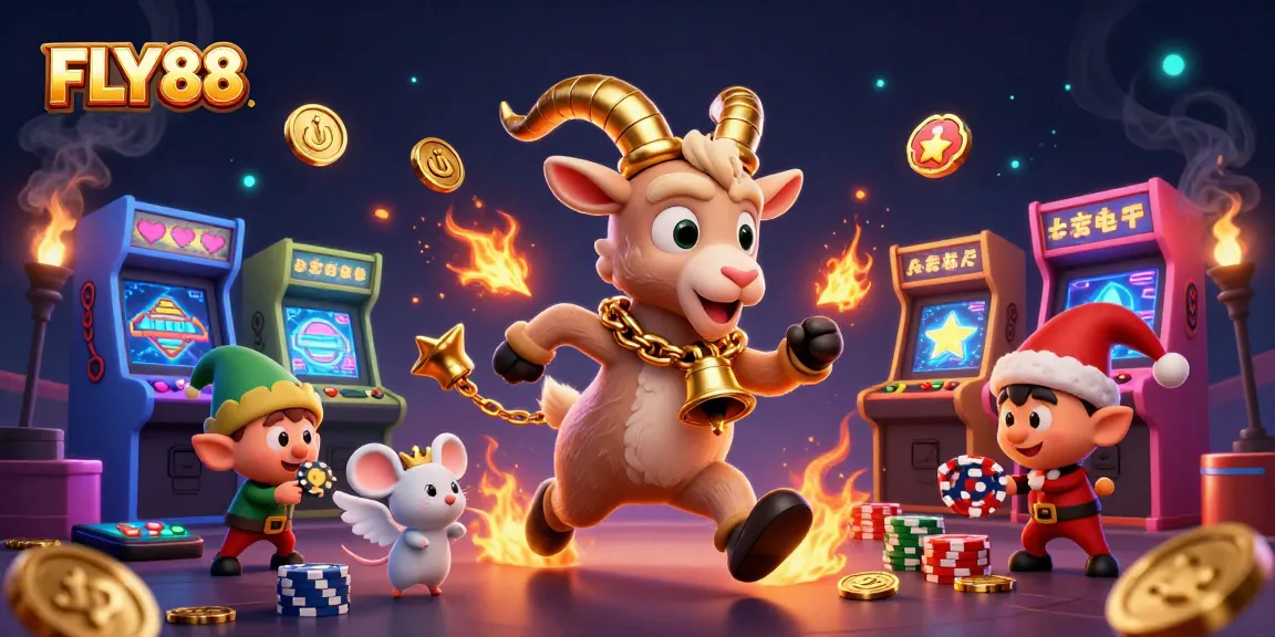 Experience thrilling gameplay at FLY88 where cartoon characters steal poker chips in a festive casino.