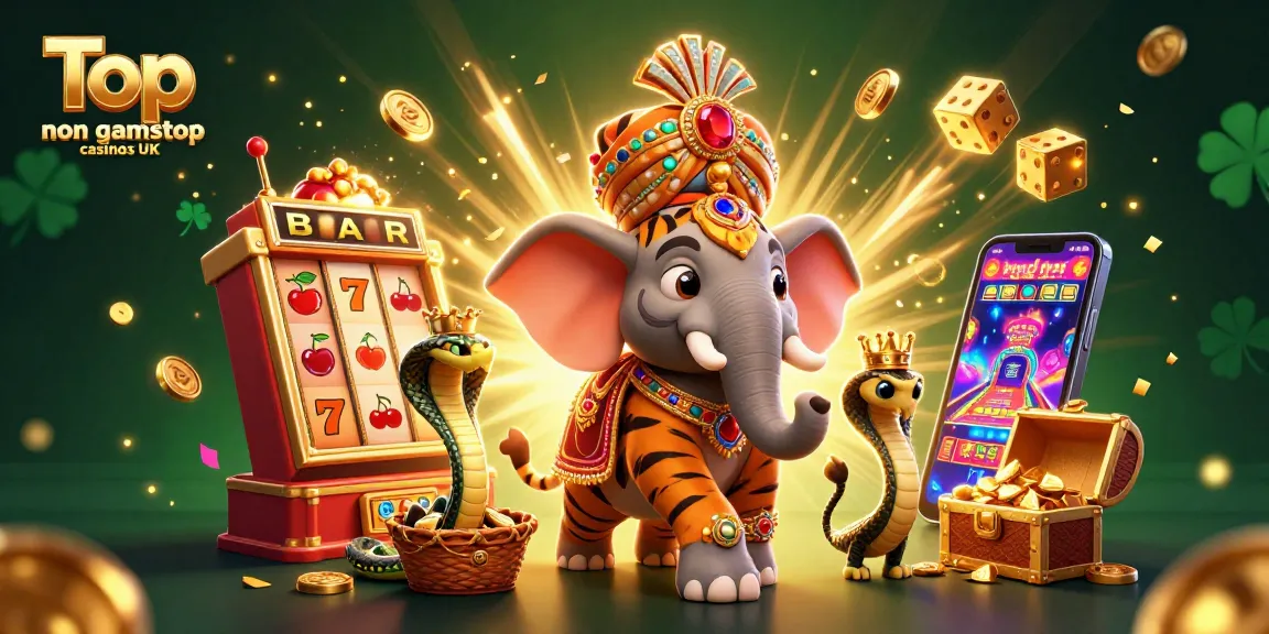 Engage with the excitement of Top non gamstop casinos UK through this vibrant illustration.
