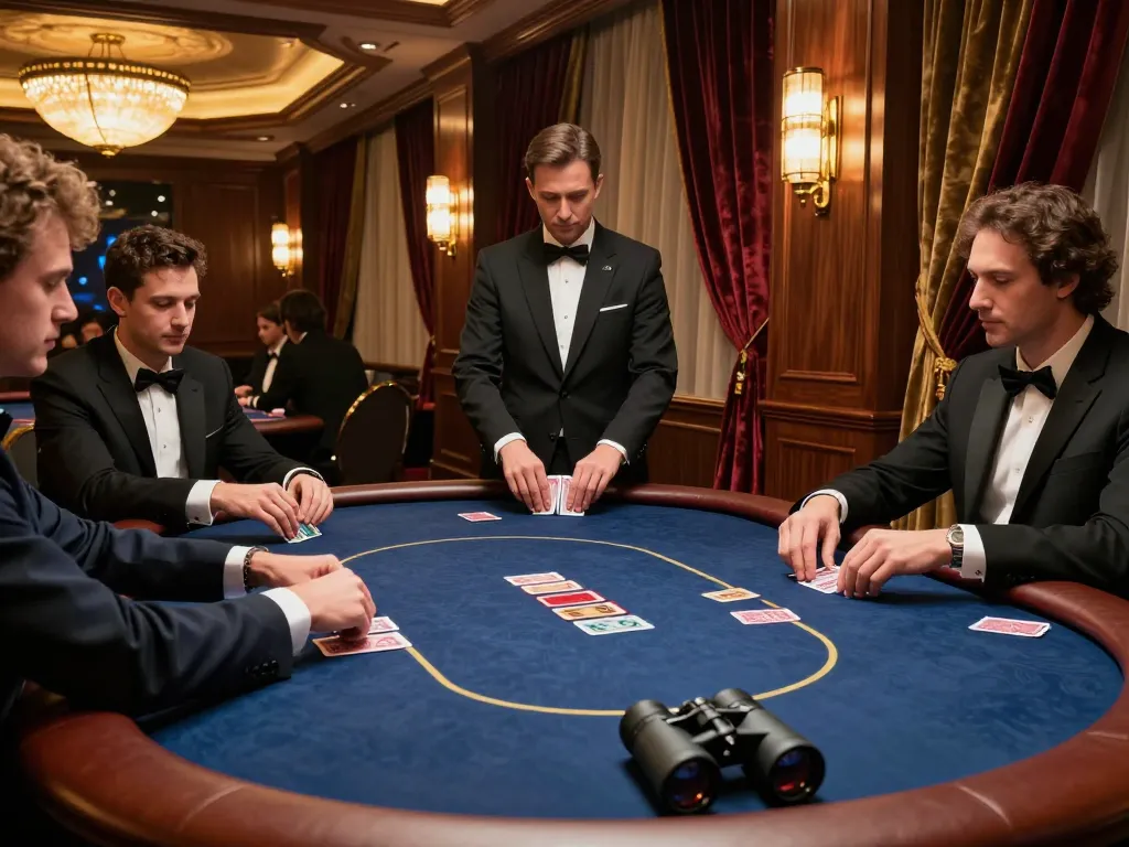 Players engaging in high-stakes poker at a luxurious Jun88 VIP gaming table with elegant decor.