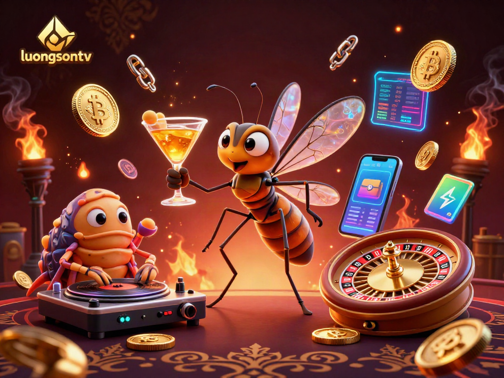 Experience thrilling live football action with luongsontv's vibrant 3D casino mascot illustration.