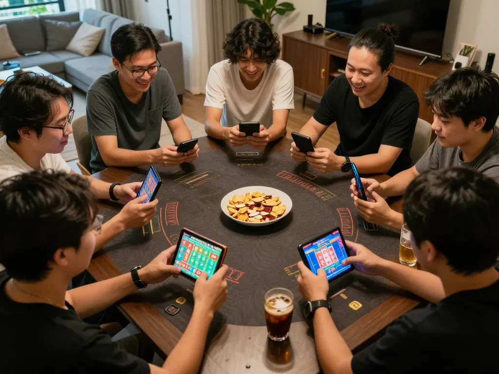 Lô Đề Uy Tín gameplay strategies showcased in an engaging online gambling session among friends with mobile devices