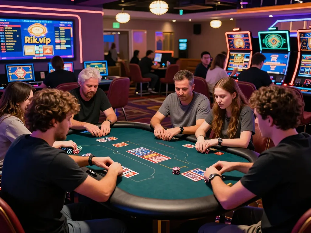 Rik vip online gaming scene with players enjoying diverse casino games in an immersive atmosphere.