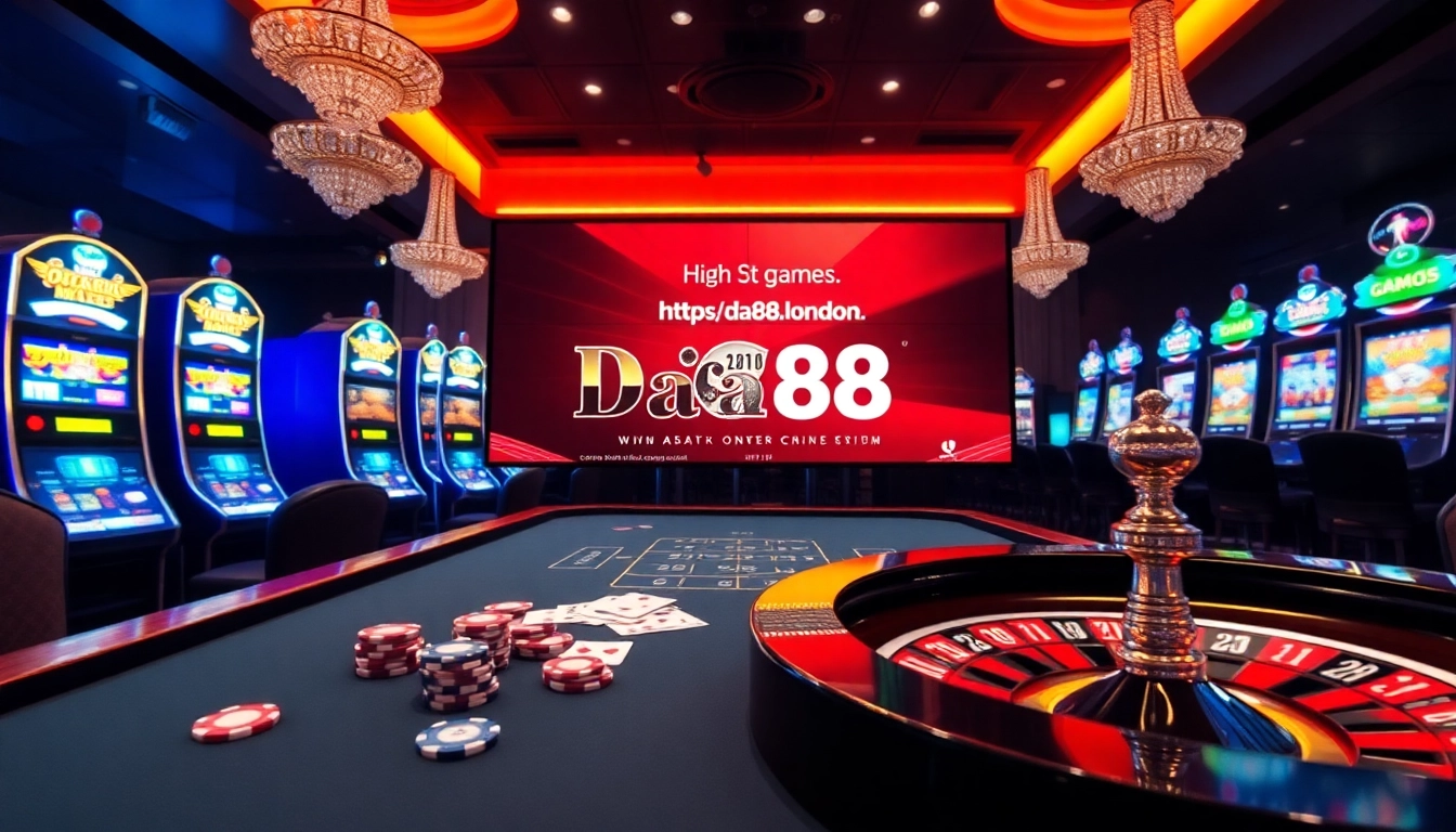 Engaging scene of online gambling at https://da88.london showcasing poker games and roulette excitement.