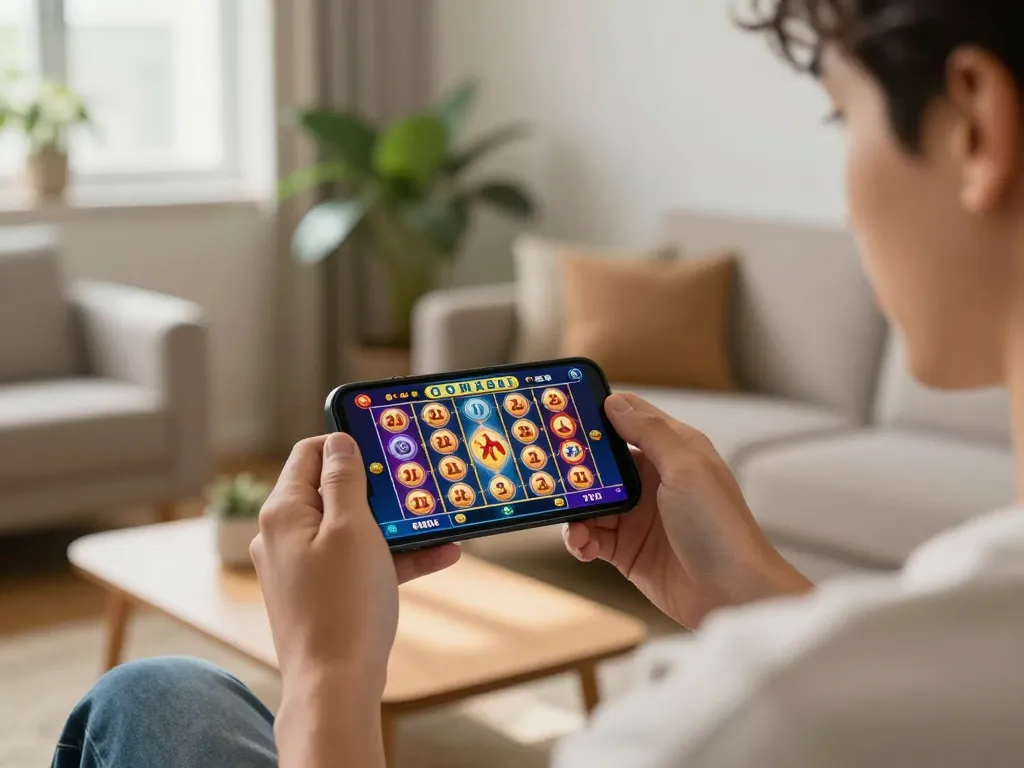 Player enjoying a slots game on the 789clubgo mobile app, capturing an exciting gaming moment.