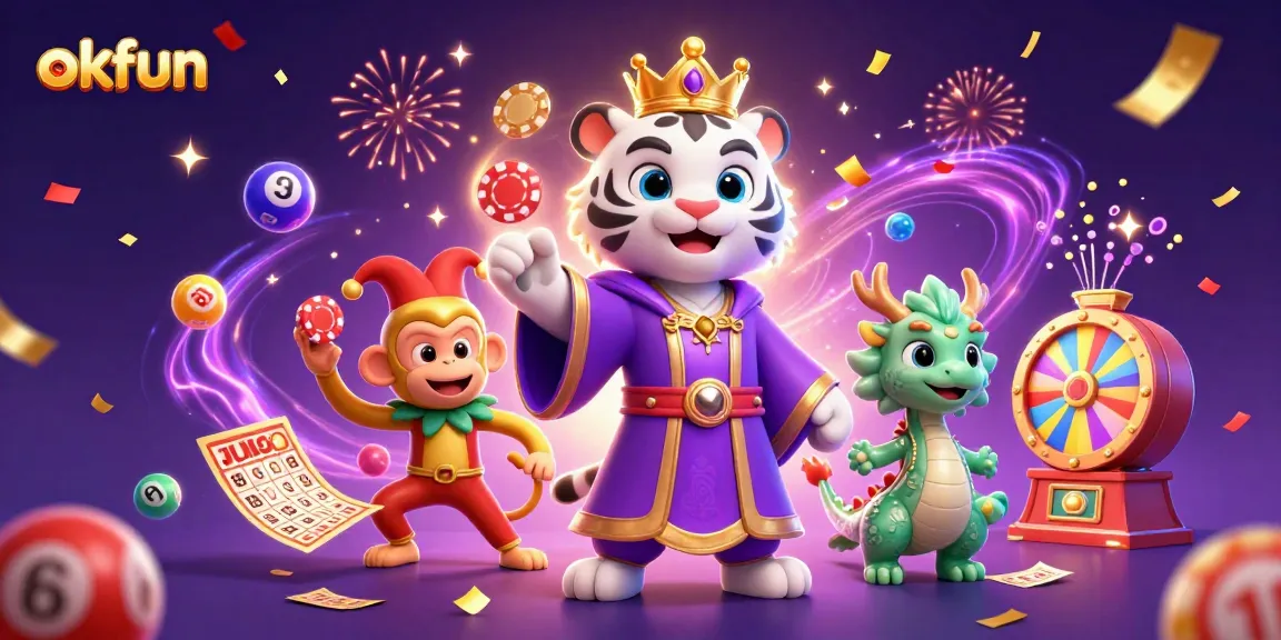 Engage in thrilling games with okfun, where animated characters uplift the excitement of dazzling jackpots.