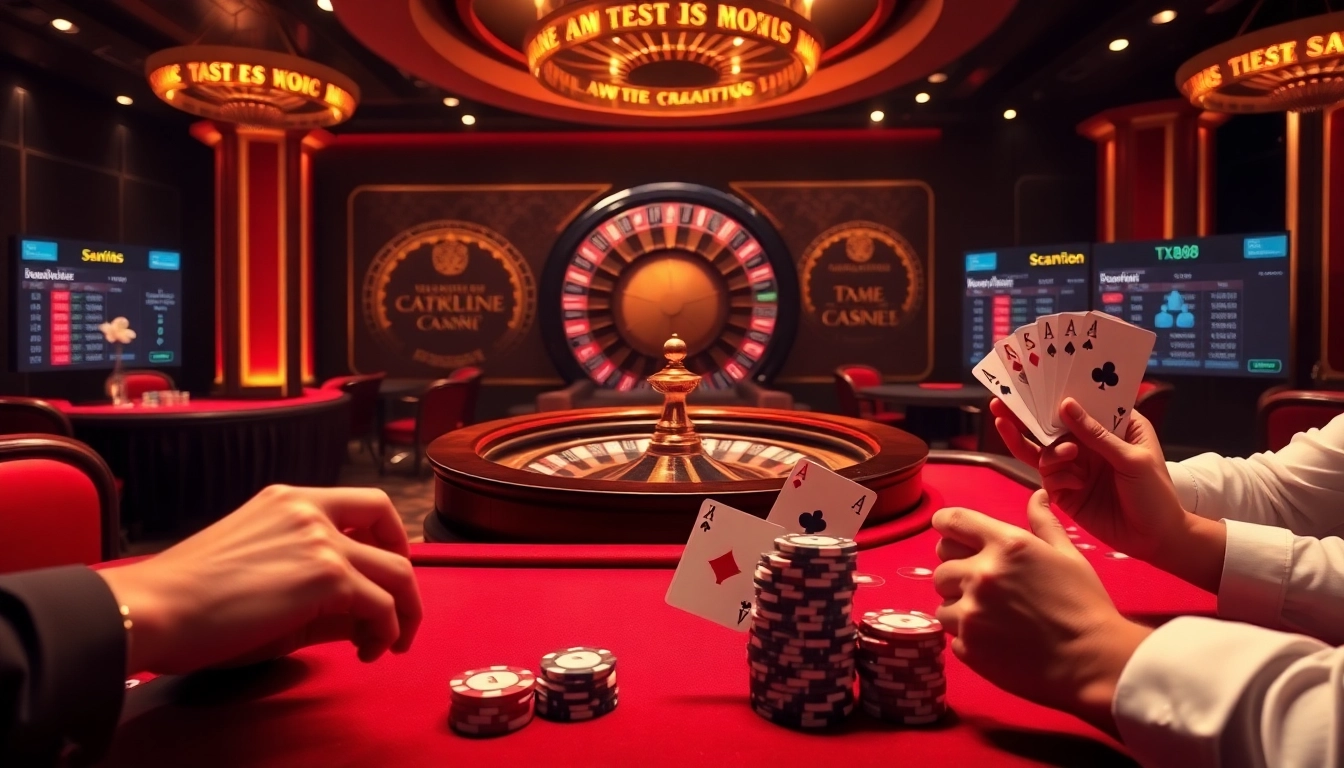 Experience the thrill of online gambling at TX88.network with vibrant casino tables and engaging players.