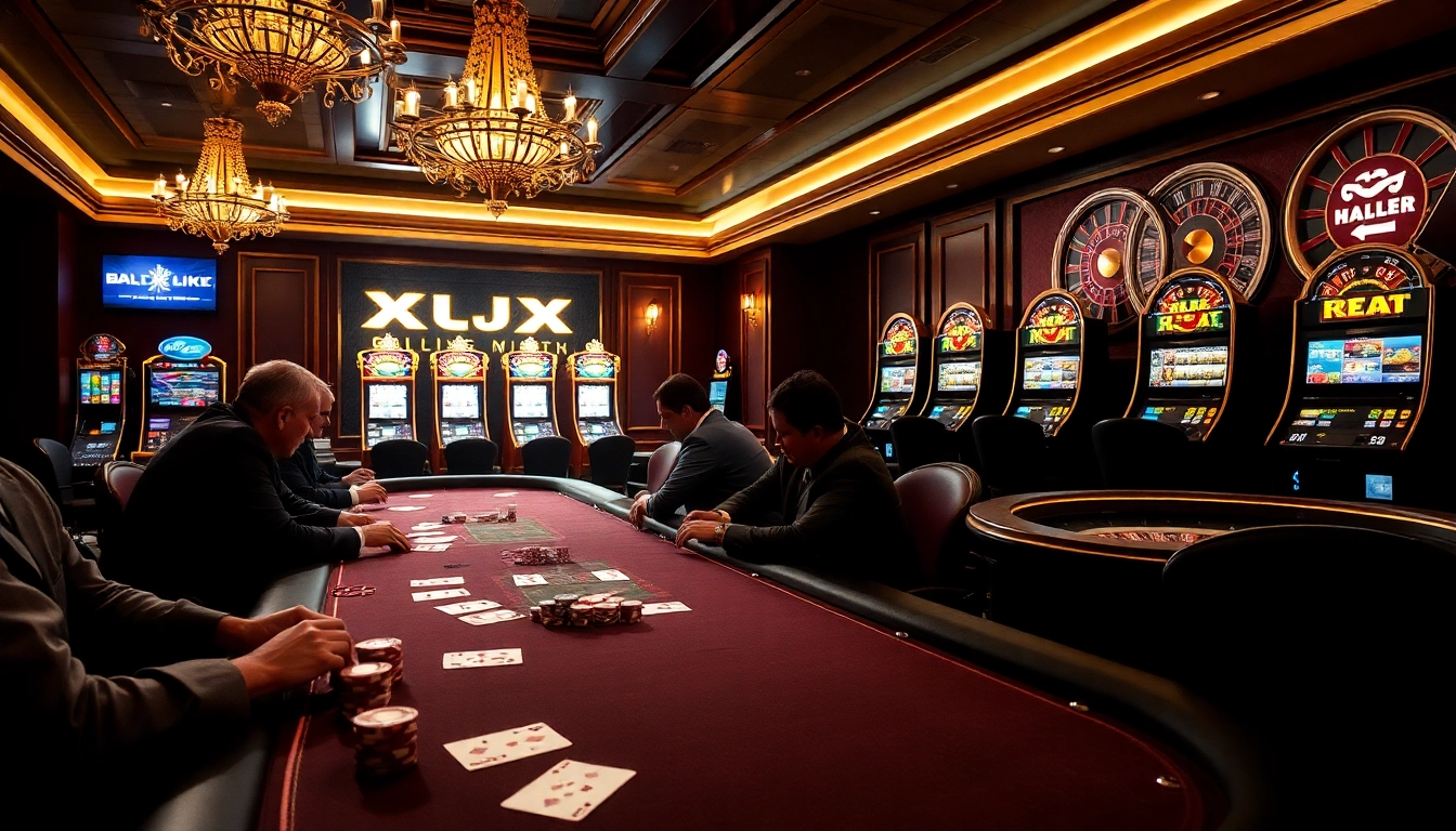 KJC players enjoying an upscale gambling experience at a luxurious casino table.