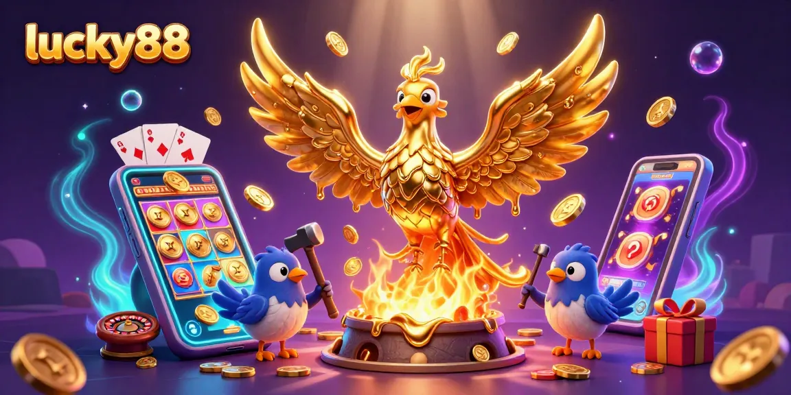 Experience the allure of lucky88 with a dynamic 3D casino scene showcasing thrilling gaming elements.