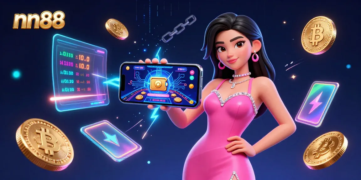 Experience the excitement of nn88 with a stunning Asian woman engaging in live casino gaming.
