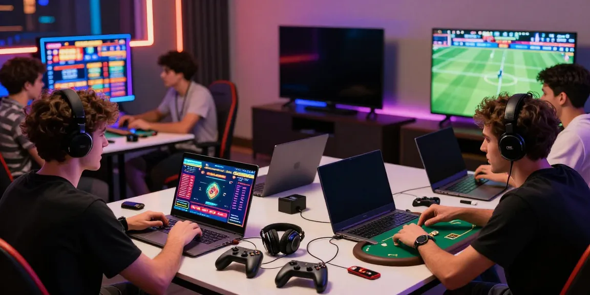 Engaged group playing F168 online games in a vibrant room.