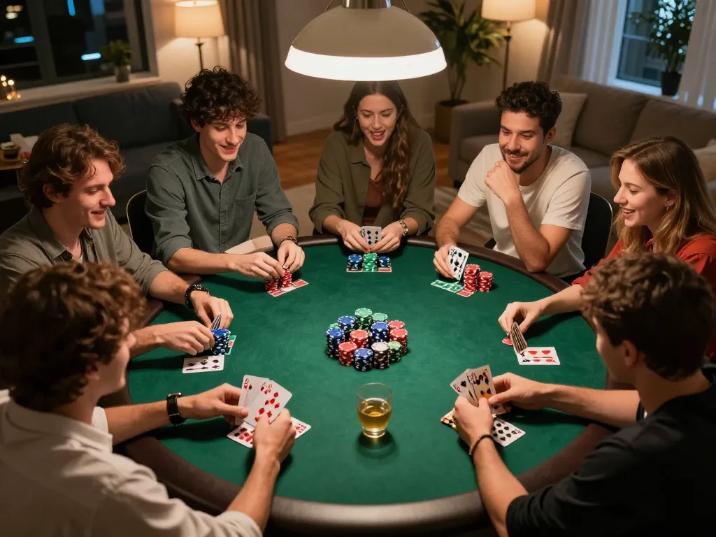 Fun79 INK inspires a thrilling home poker night with friends enjoying strategic gameplay and social bonding.