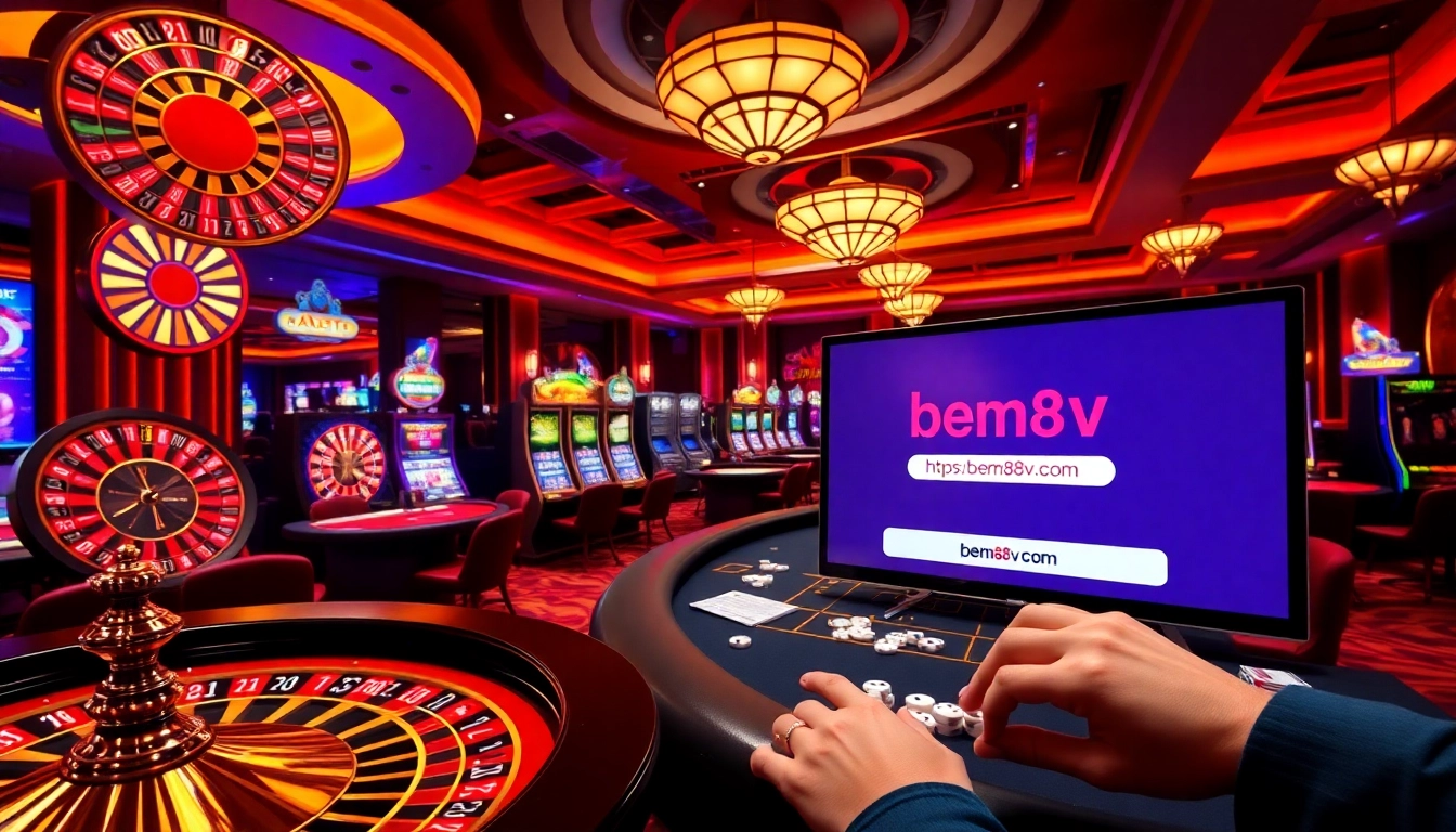 Experience excitement at https://bem88v.com/ with vibrant casino games and thrilling betting scenes.