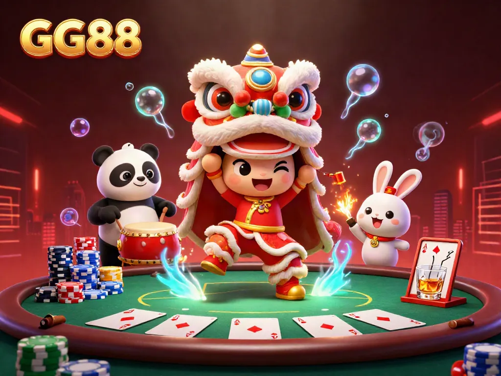 Experience exciting gaming with GG88, showcasing vibrant characters in a dynamic casino setting.