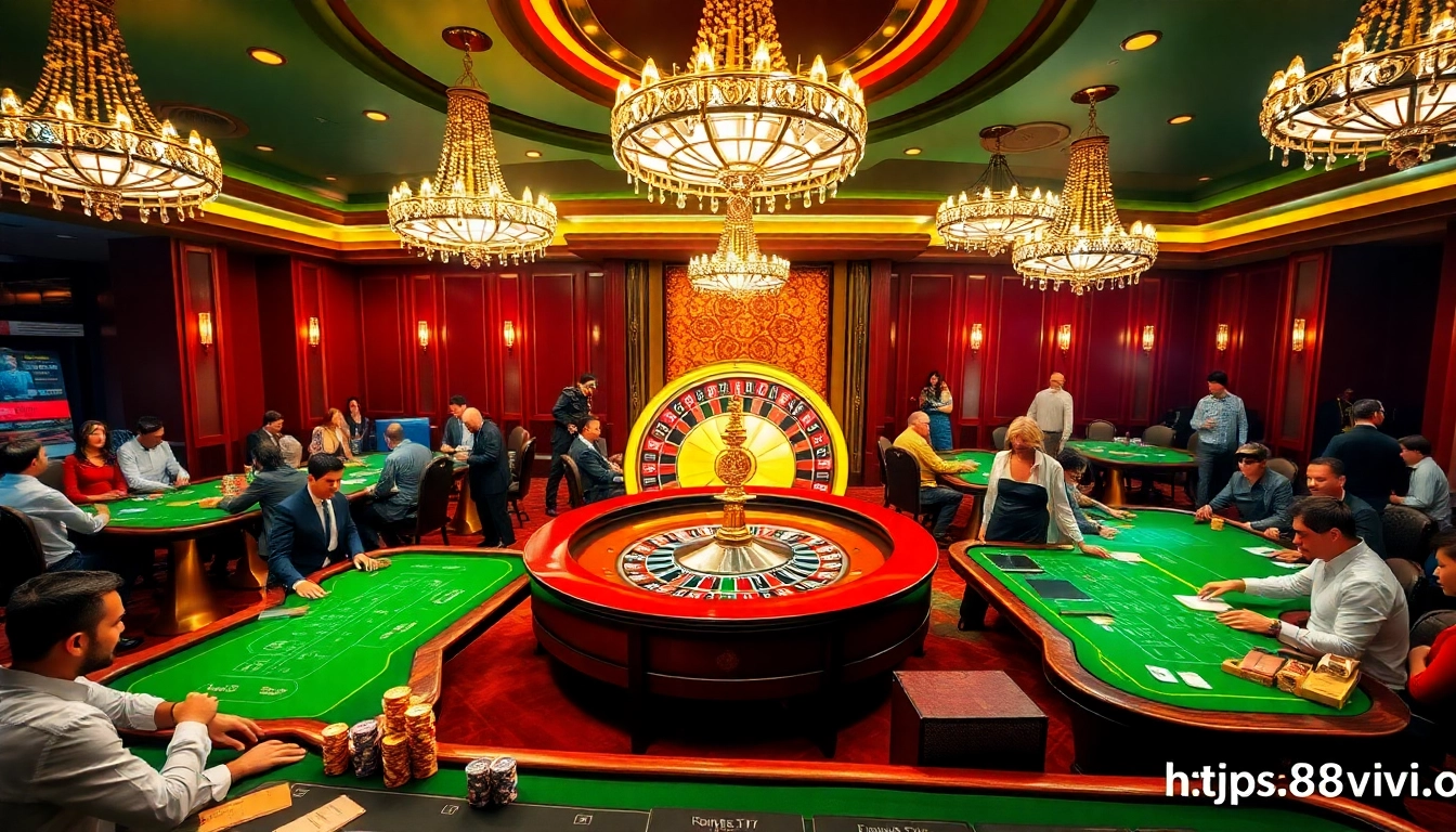 Experience thrilling gameplay at https://888vi.io/ casino with vibrant roulette and engaged players.