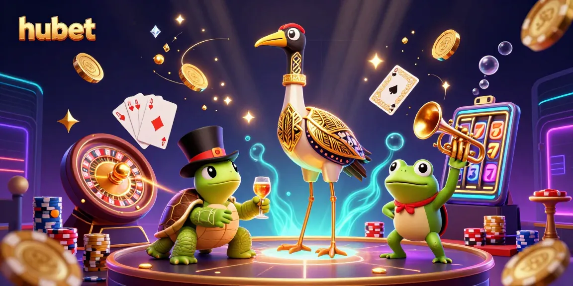 Spin and win at hubet's exciting casino with golden coins and vibrant game elements.