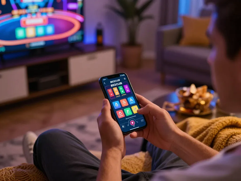 Engaging with the b52club mobile app during an exciting online gaming session on a smartphone.