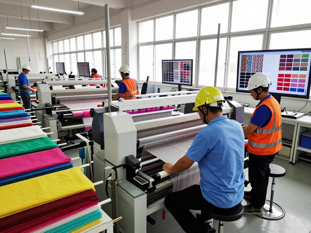 Sunwin textile production facility showcasing workers and advanced machinery