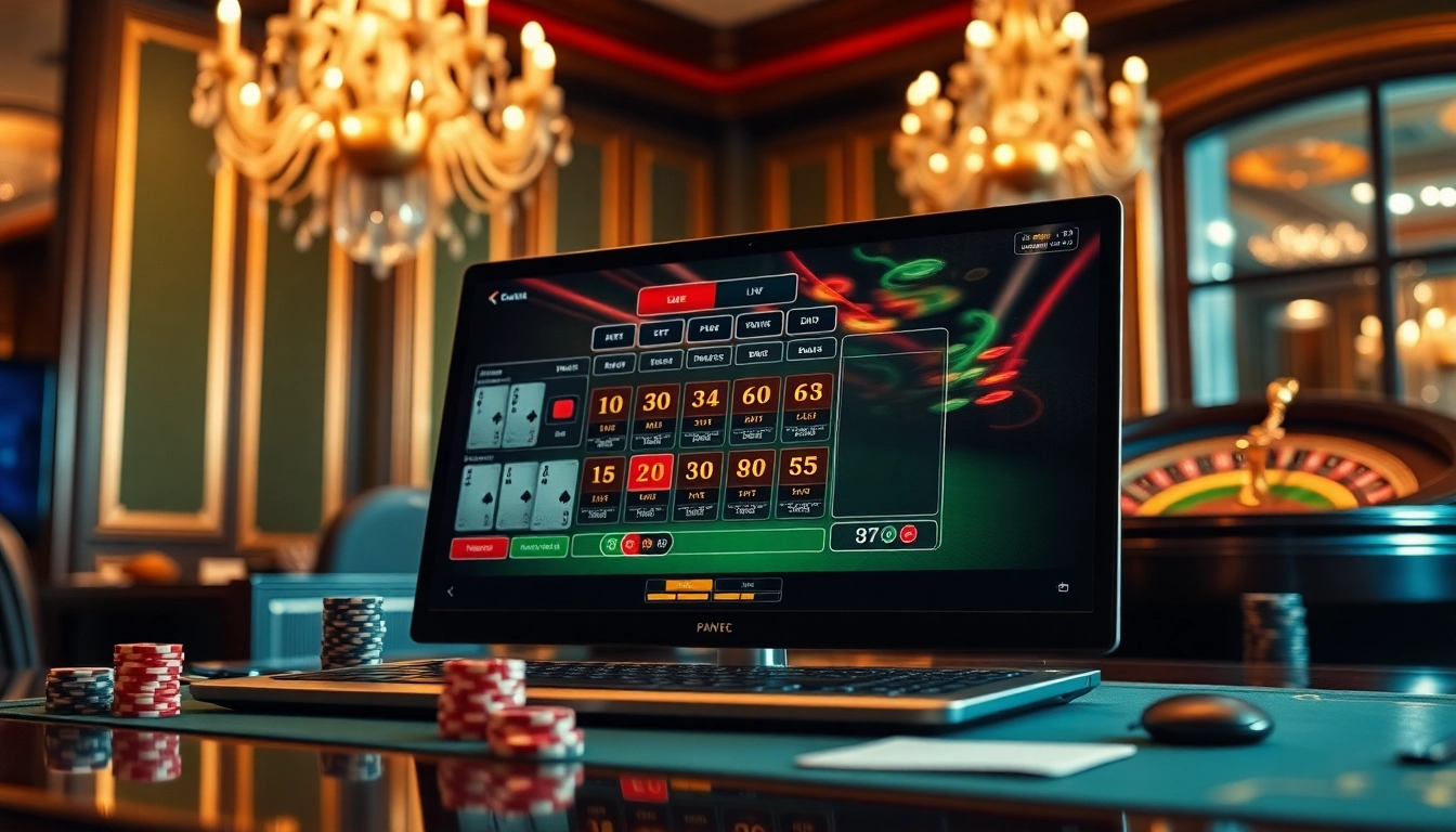 Experience the thrill of lô đề uy tín with vibrant online gambling visuals showcasing digital games and betting elements.