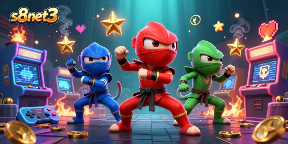 Engage in thrilling winnings at s8net3 Casino with vibrant characters battling in a lively scene.
