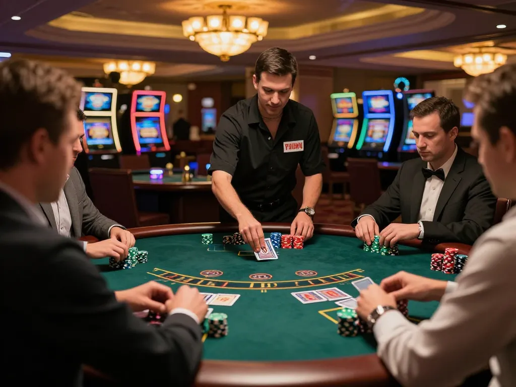 Players strategizing at the sc88 blackjack table amid luxurious casino ambiance.