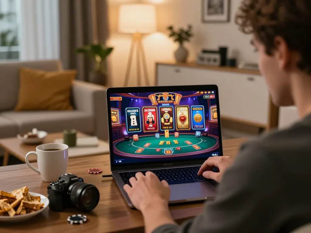 Engaging in strategic online gaming at NK88, an immersive home casino experience.