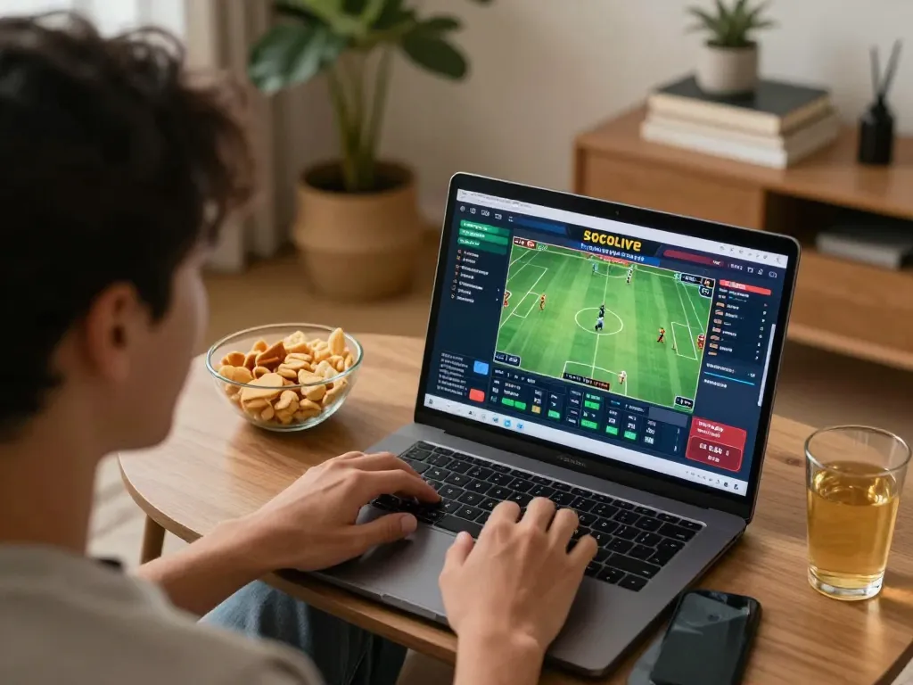 Socolive user placing strategic sports bets online from a cozy home setup.