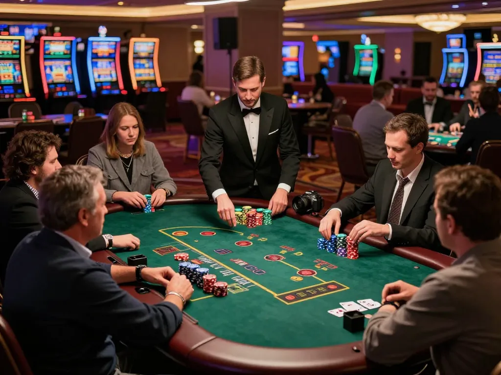 Players engaging in a strategic blackjack game at lv88 casino, showcasing excitement and competitive spirit.