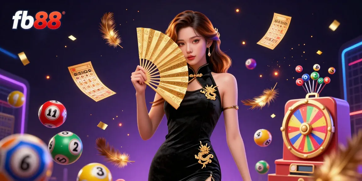 Experience excitement with fb88's dynamic lottery scene featuring vibrant elements and captivating visuals.