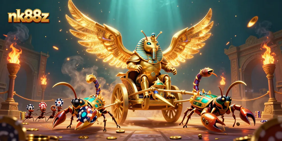 Engage with thrilling games at NK88Z, where a golden beetle leads a poker adventure