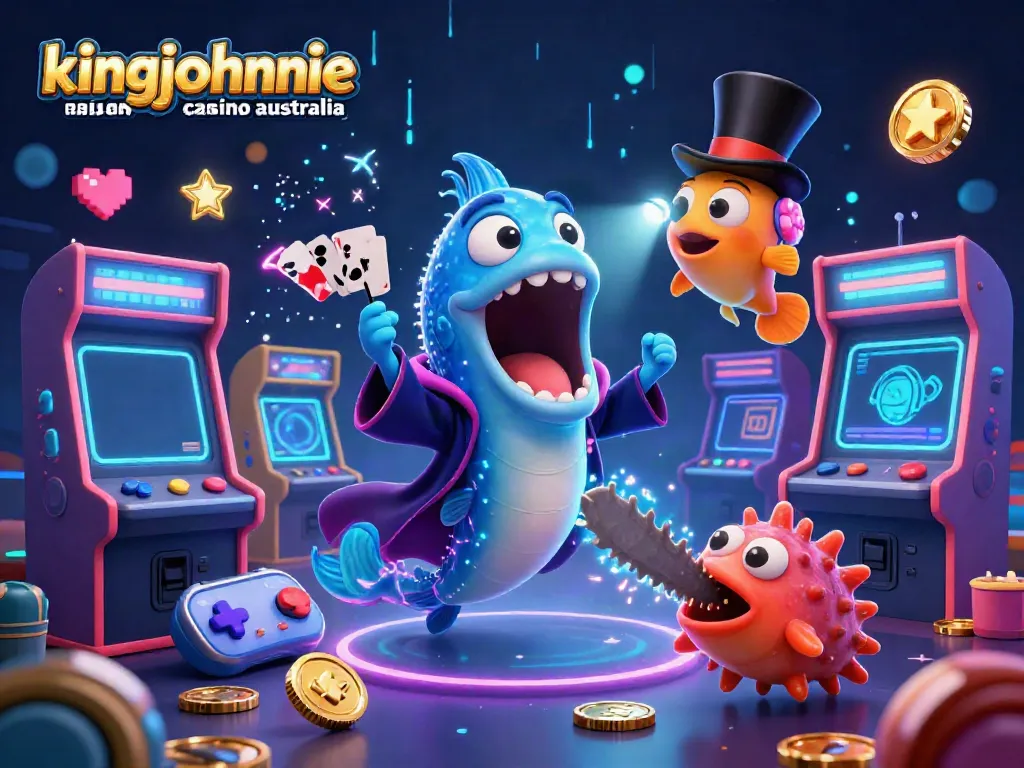 Visualize the excitement at kingjohnnie real money casino australia with a vibrant 3D illustration of underwater casino elements.