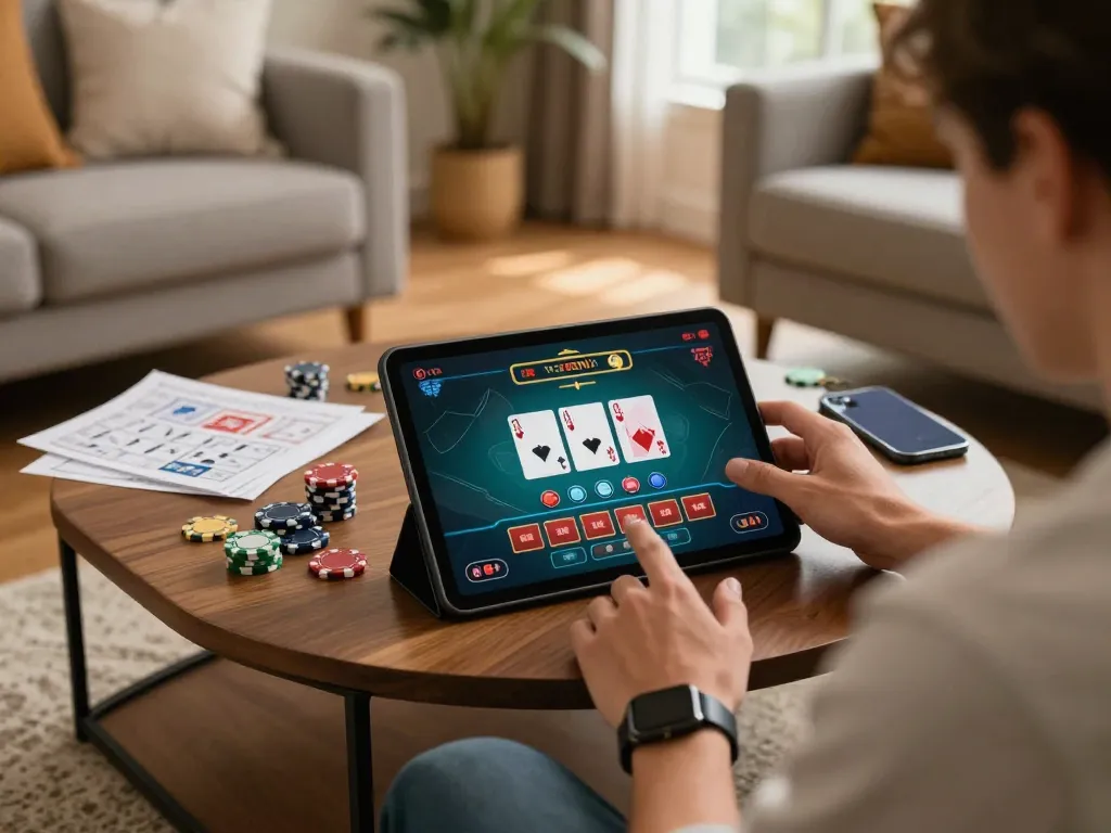 Player engaging in a live dealer blackjack game on XXGG platform from home