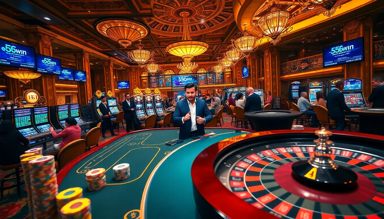 Feel the excitement at the vibrant casino hall of https://56win.to/, where high-stakes poker and roulette await players.