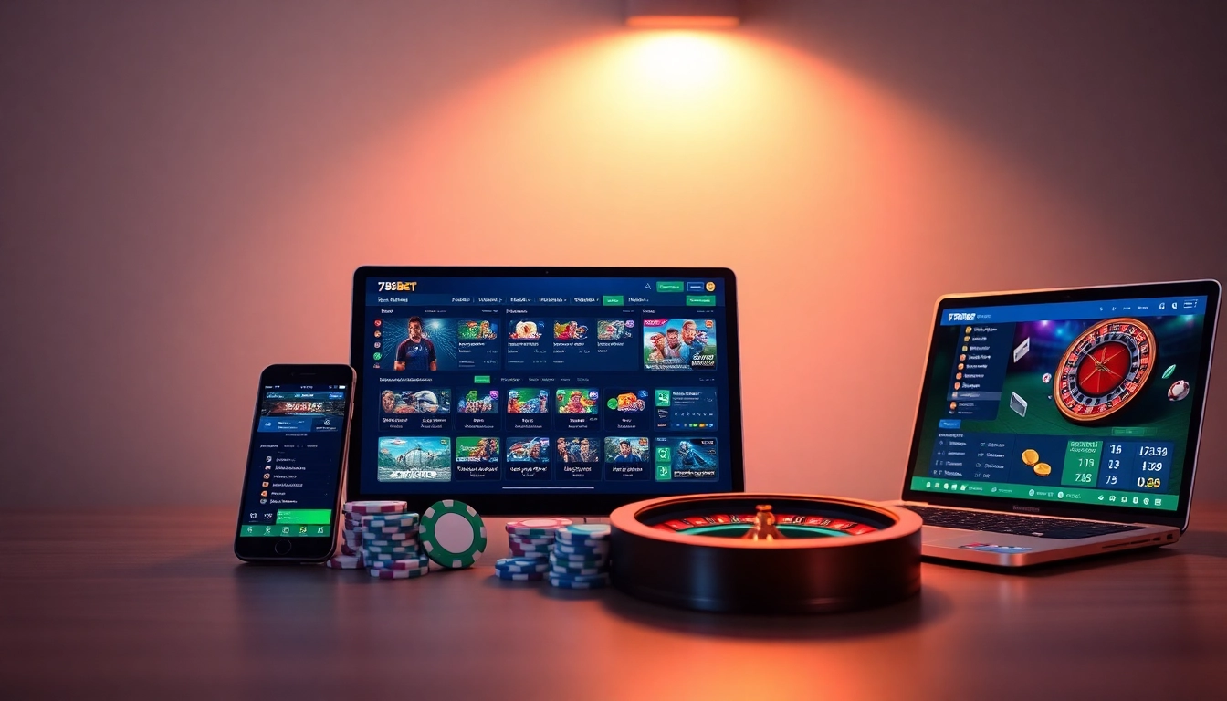 Engaging scene of 789bet online betting platform showcasing diverse gaming devices.