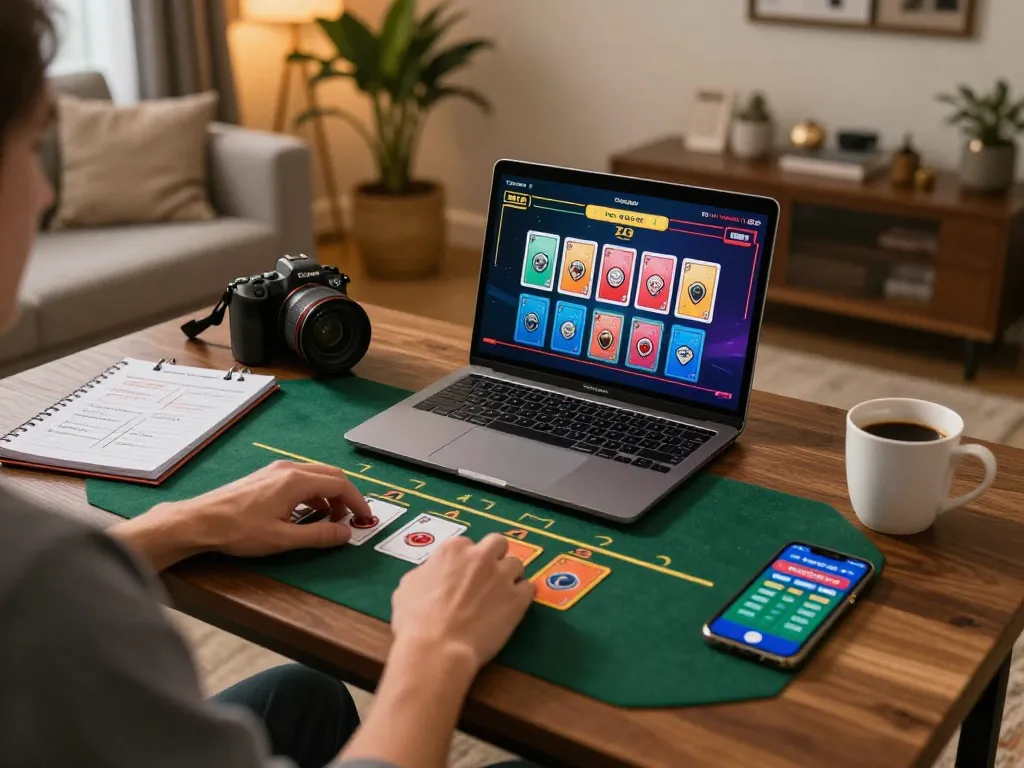 Engaging in online blackjack at nhà cái 79king with a laptop showing live game interface
