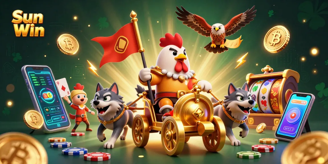 Spin to win big at Sun Win with this vibrant casino gameplay illustration showcasing dynamic game elements.