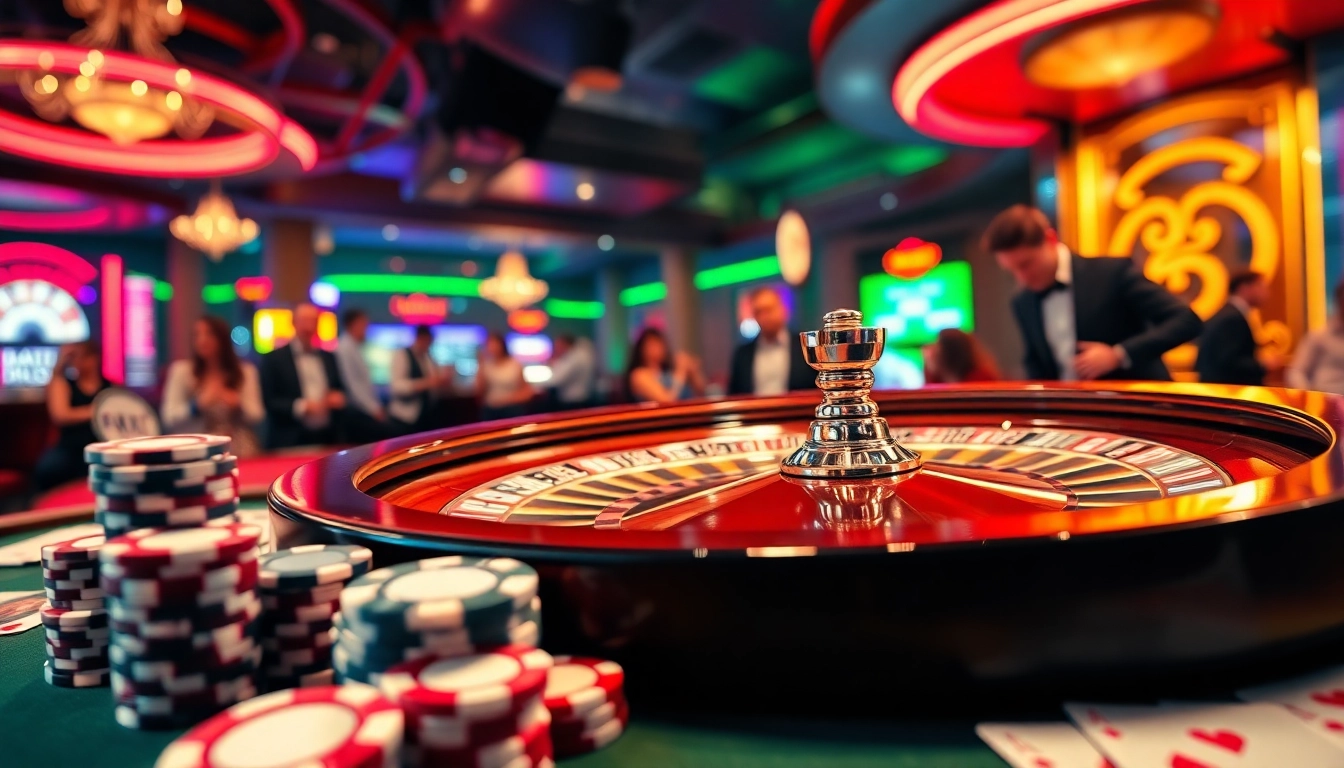 Engaging roulette wheel showcasing RR88 excitement in a vibrant casino setting.