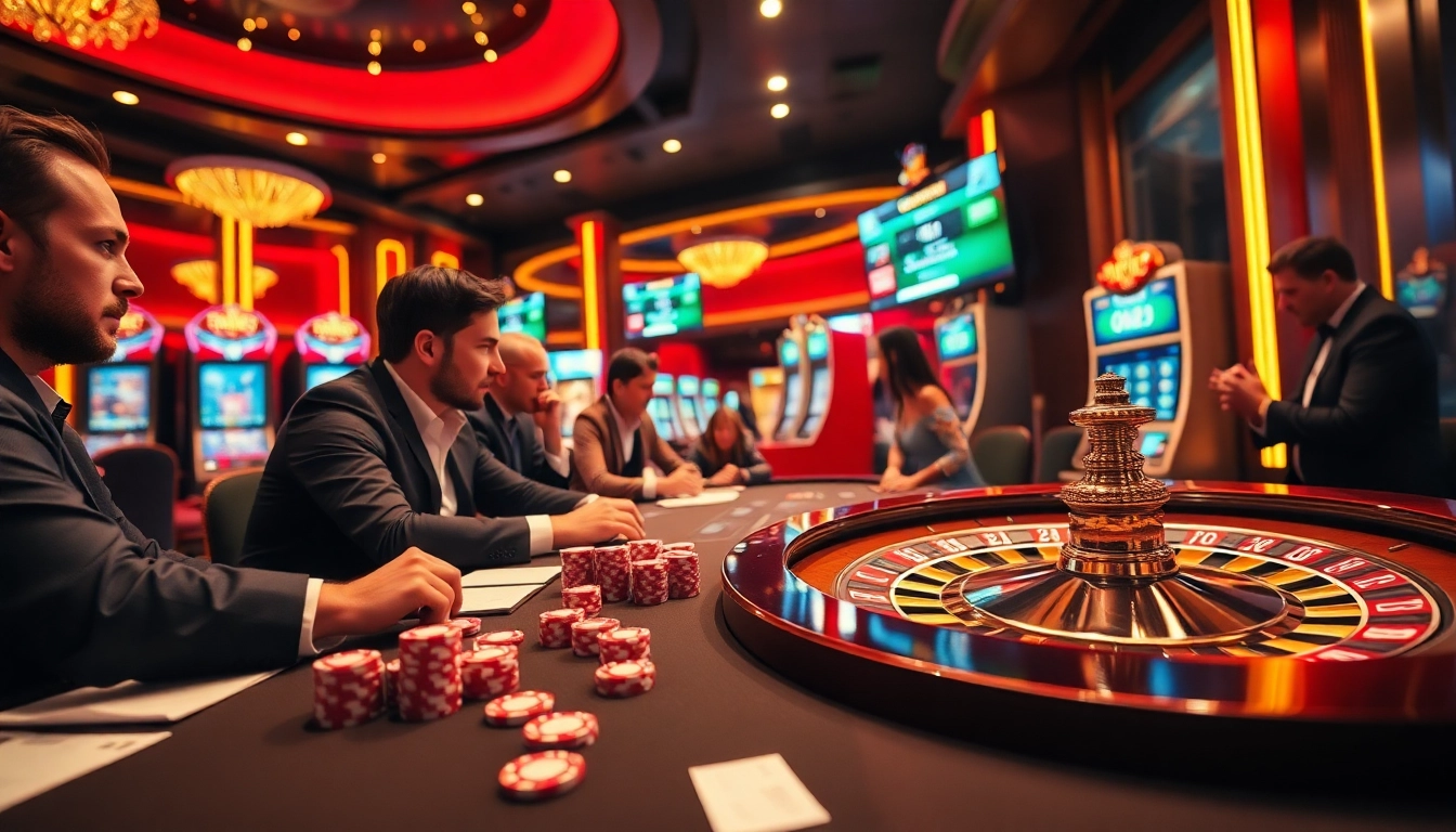 Thrilling thabet casino experience with vibrant tables and engaging players in action