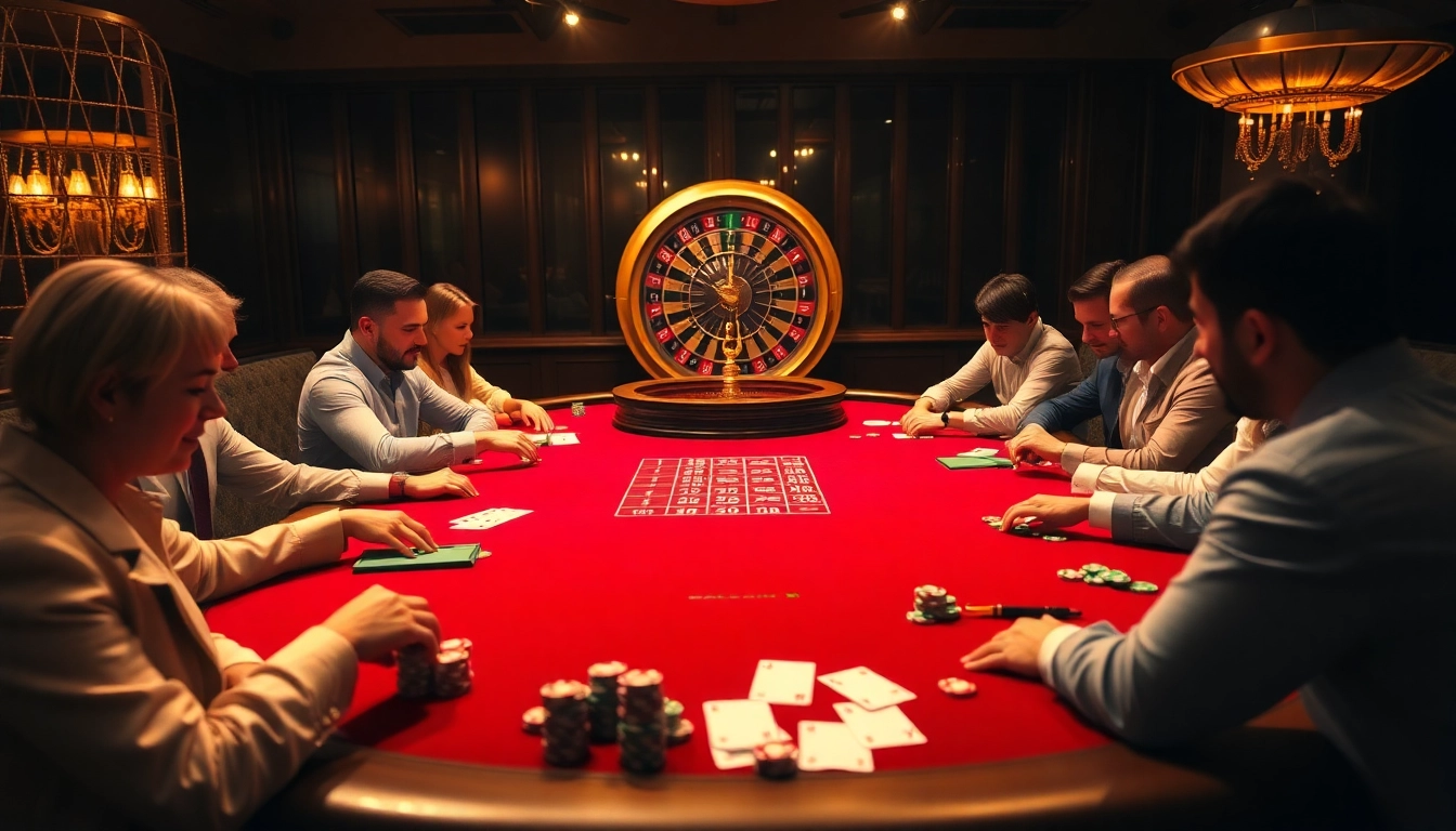 Players engaging in a high-stakes poker game at https://bj88h.org/ casino.