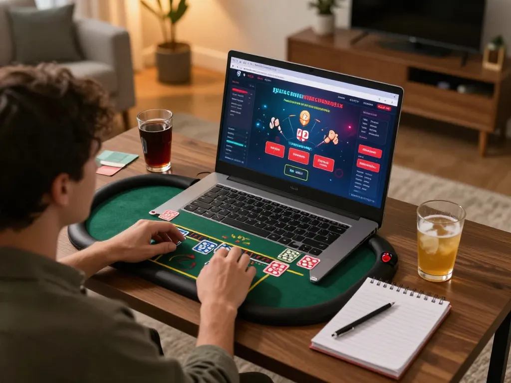 Engaging user experience at nhà cái xin88 showcasing live dealer blackjack game on a laptop.
