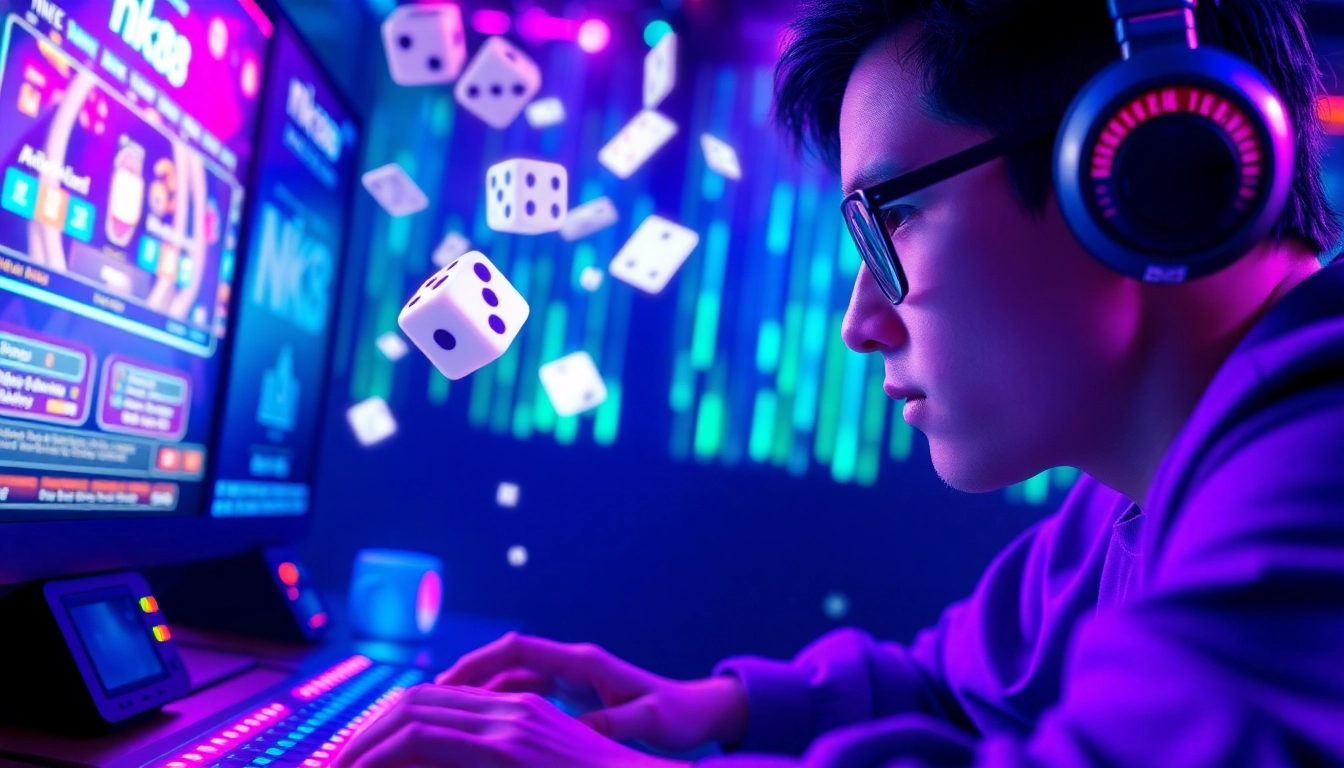 Exciting nk88 online gaming interface with dynamic visuals and vibrant colors