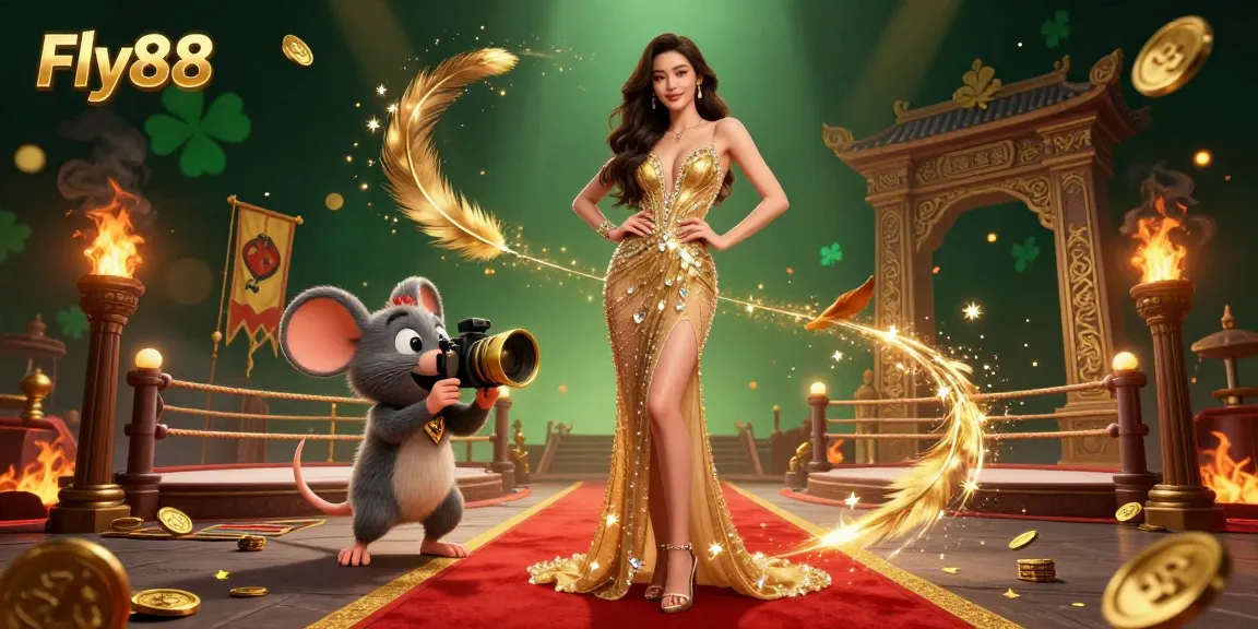 Fly88 enhances your gaming experience with a vibrant casino scene featuring exciting characters and dynamic elements.