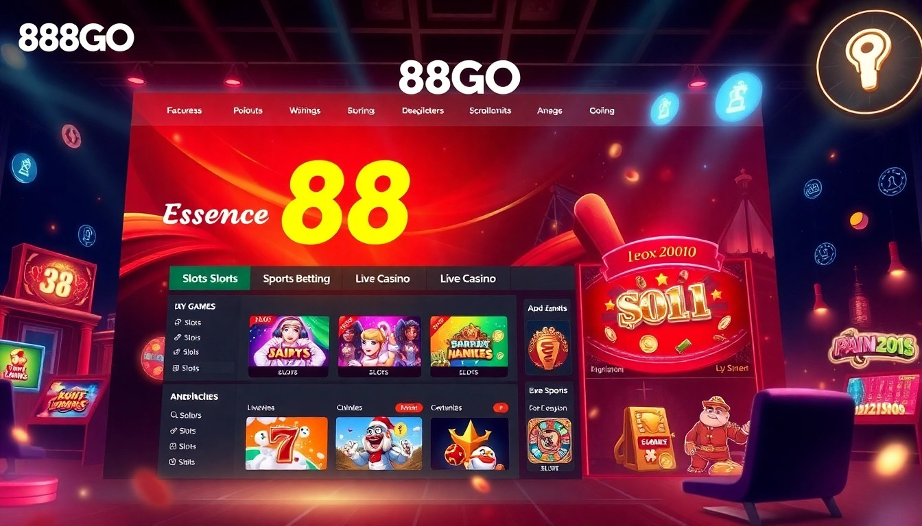 Experience 88GO's vibrant gaming interface with secure betting options and engaging visuals.