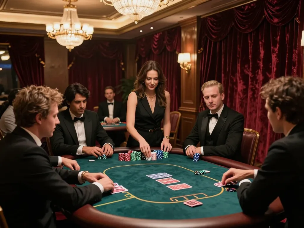 Experience high-stakes poker at https://ok365.best/ luxury casino setting with elegant atmosphere.